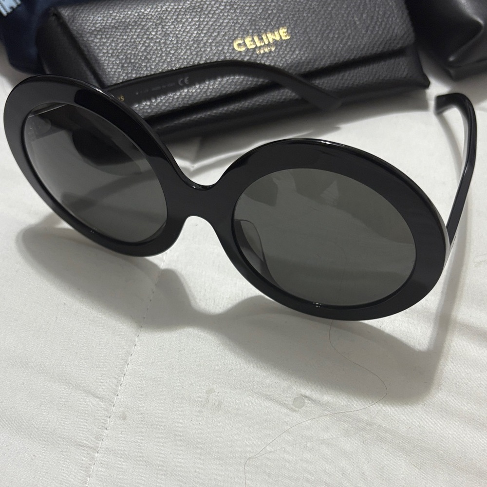 Celine Glossy Black Oversized Sunglasses